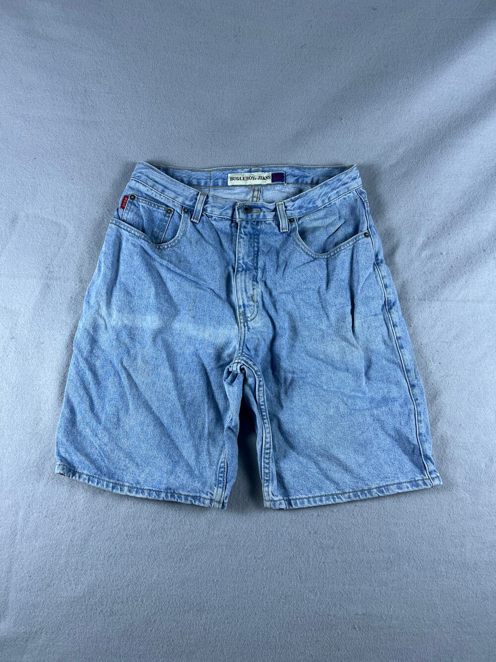 Vintage Bugle Boy Jeans Shorts Mens 31 Blue Light Wash Denim Grunge Skate Y2K